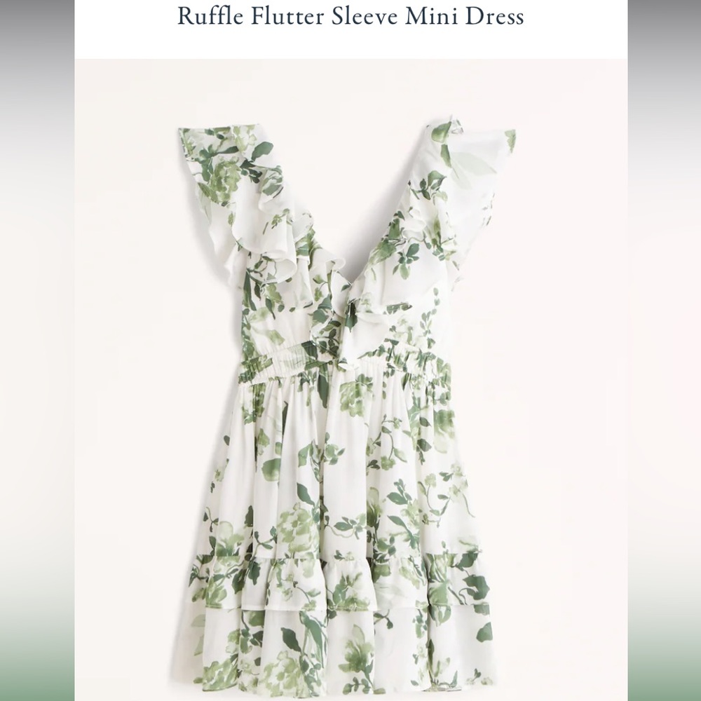 Abercrombie & Fitch Ruffle Flutter Sleeve Mini Dress